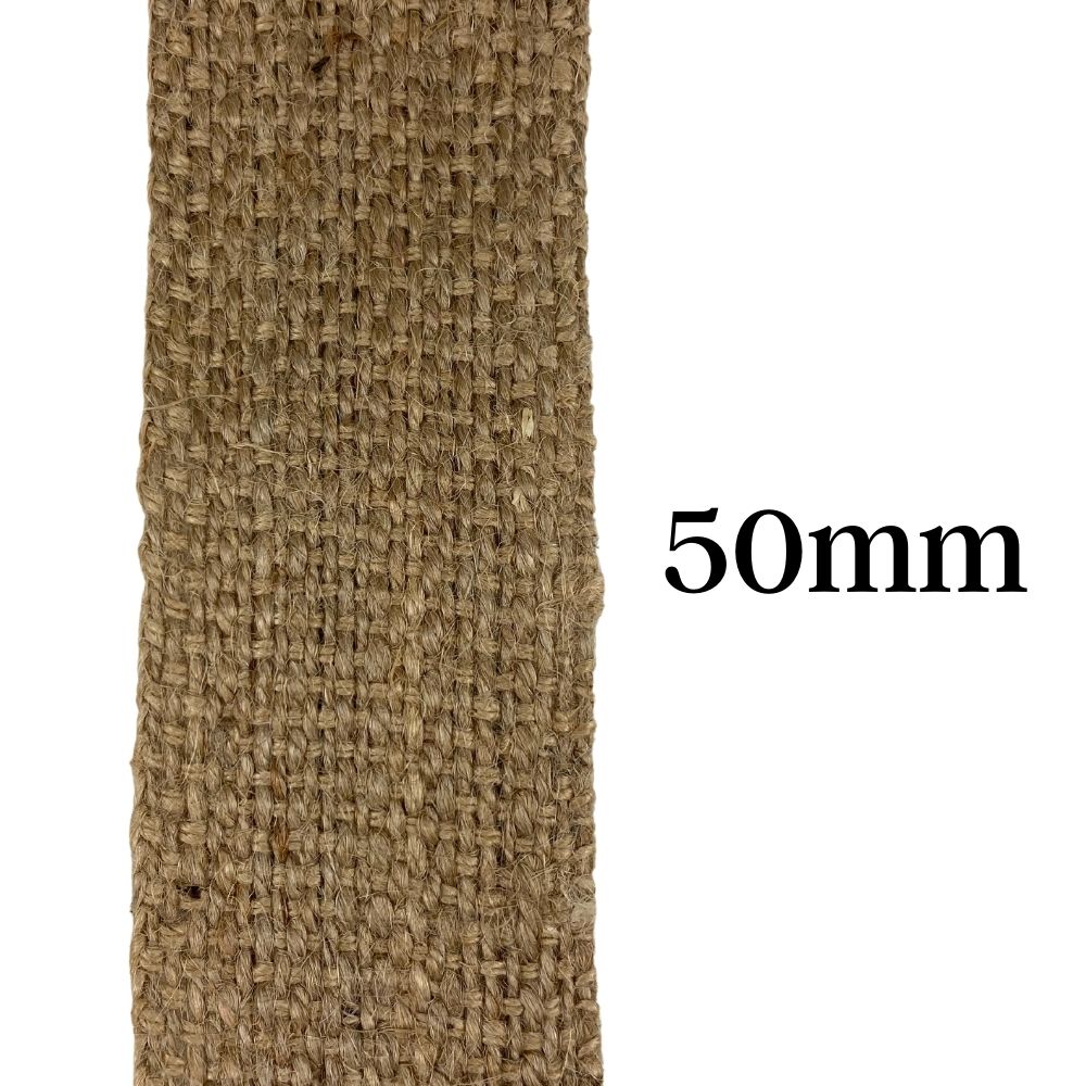 Jute Webbing Hessian Upholstery Webbing and Plant Ties 50mm