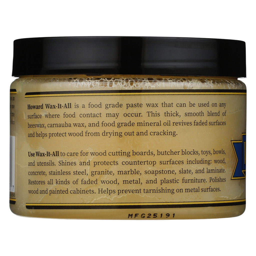 Howard Wax-It-All Food Grade Paste Wax Multi Surface Wood, Stone & Metal Protector