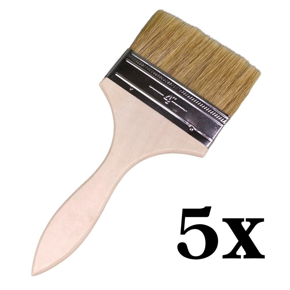 4″ Natural Fibre Paint Brush 100mm 5 Pack