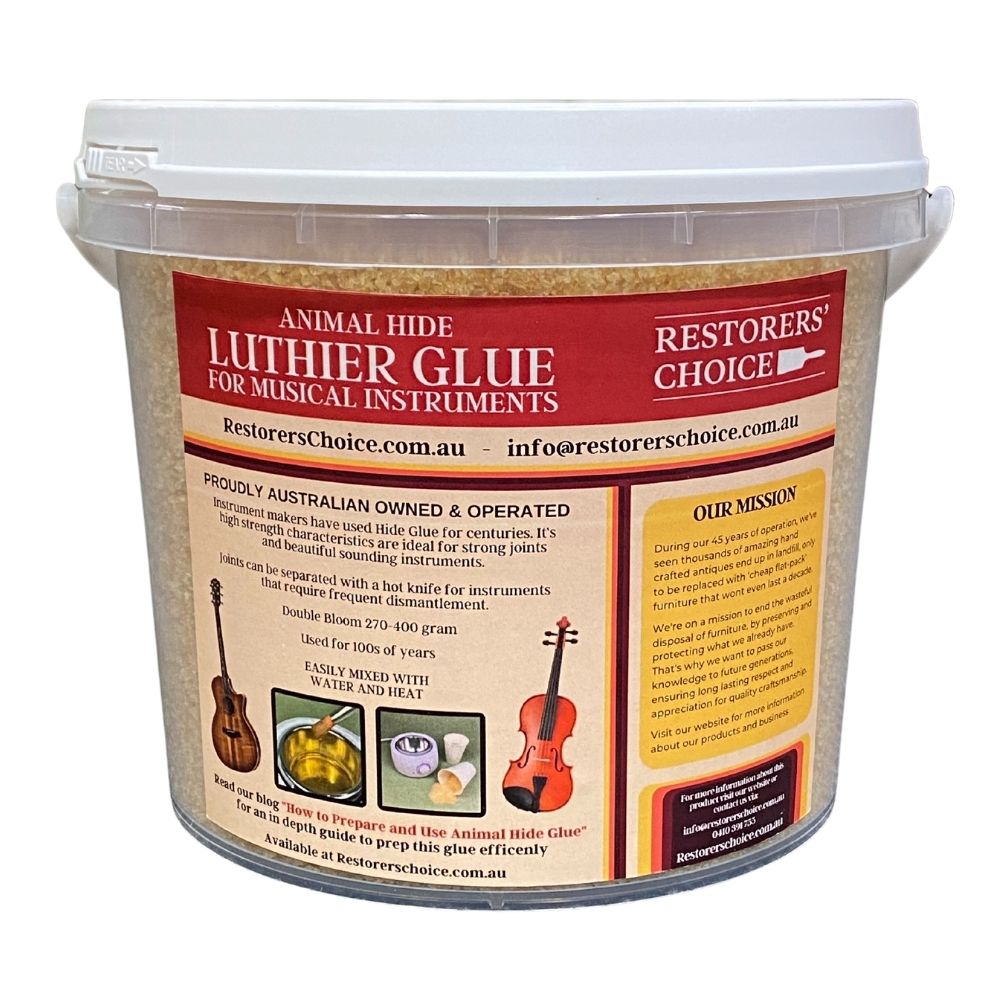 Bulk 1.5kg Bucket of Animal Hide luthier Glue for Musical Instruments with Lid