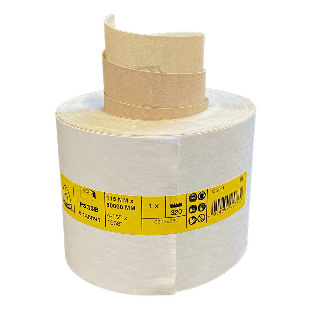 Klingspor Non Clog 50m Rolls with Paper Backing 115mm PS 33 B