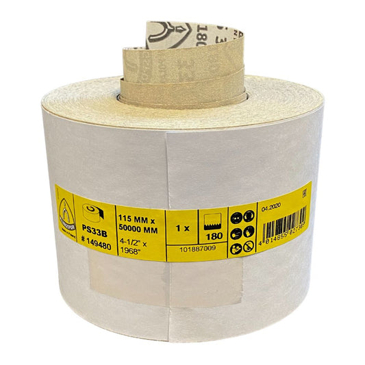 Klingspor Non Clog 50m Rolls with Paper Backing 115mm PS 33 B
