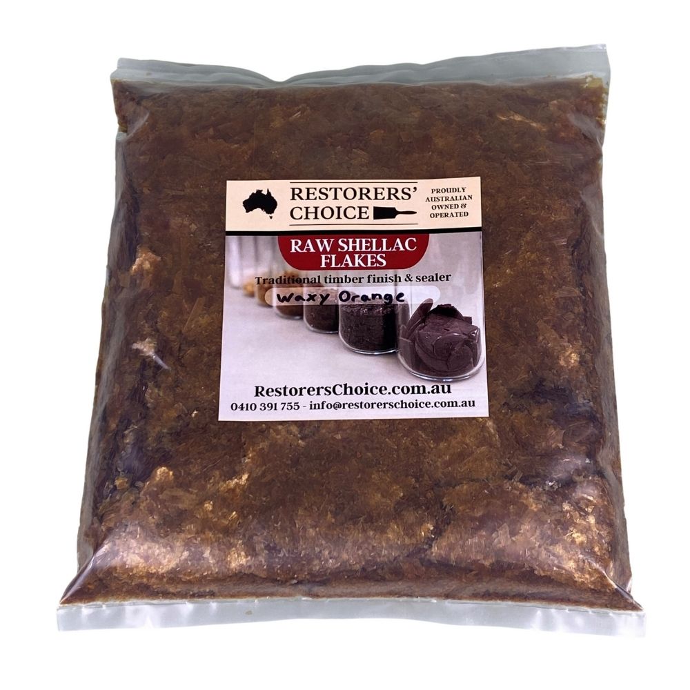 Orange Shellac Flakes Waxy TN Grade – French Polish – Restorers Choice